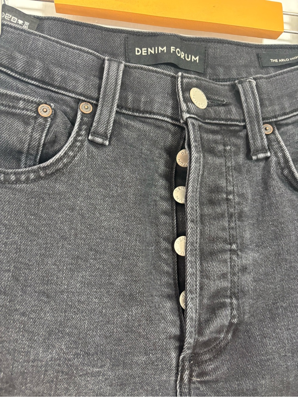 Denim Forum The Arlo High Rise Straight Cropped Raw Hem Jeans Size 29 - Picture 5 of 11